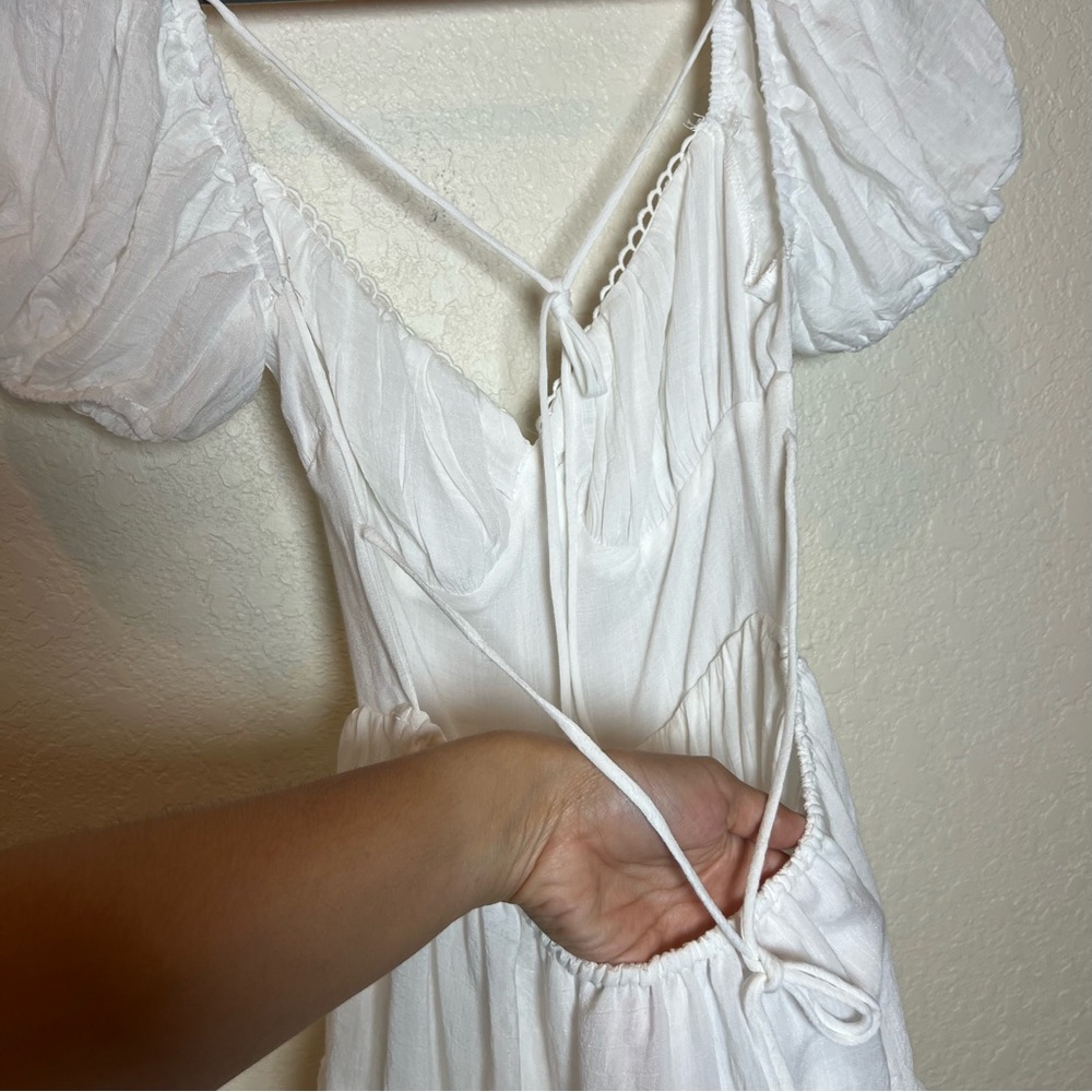 Princess Polly Danny white open back fit and flare tiered ruffled mini dress - Picture 10 of 13